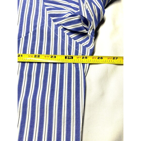 Polo RALPH LAUREN Shirt Mens L Yarmouth (16 32/33) Blue Stripe Long Sleeve - Picture 4 of 8